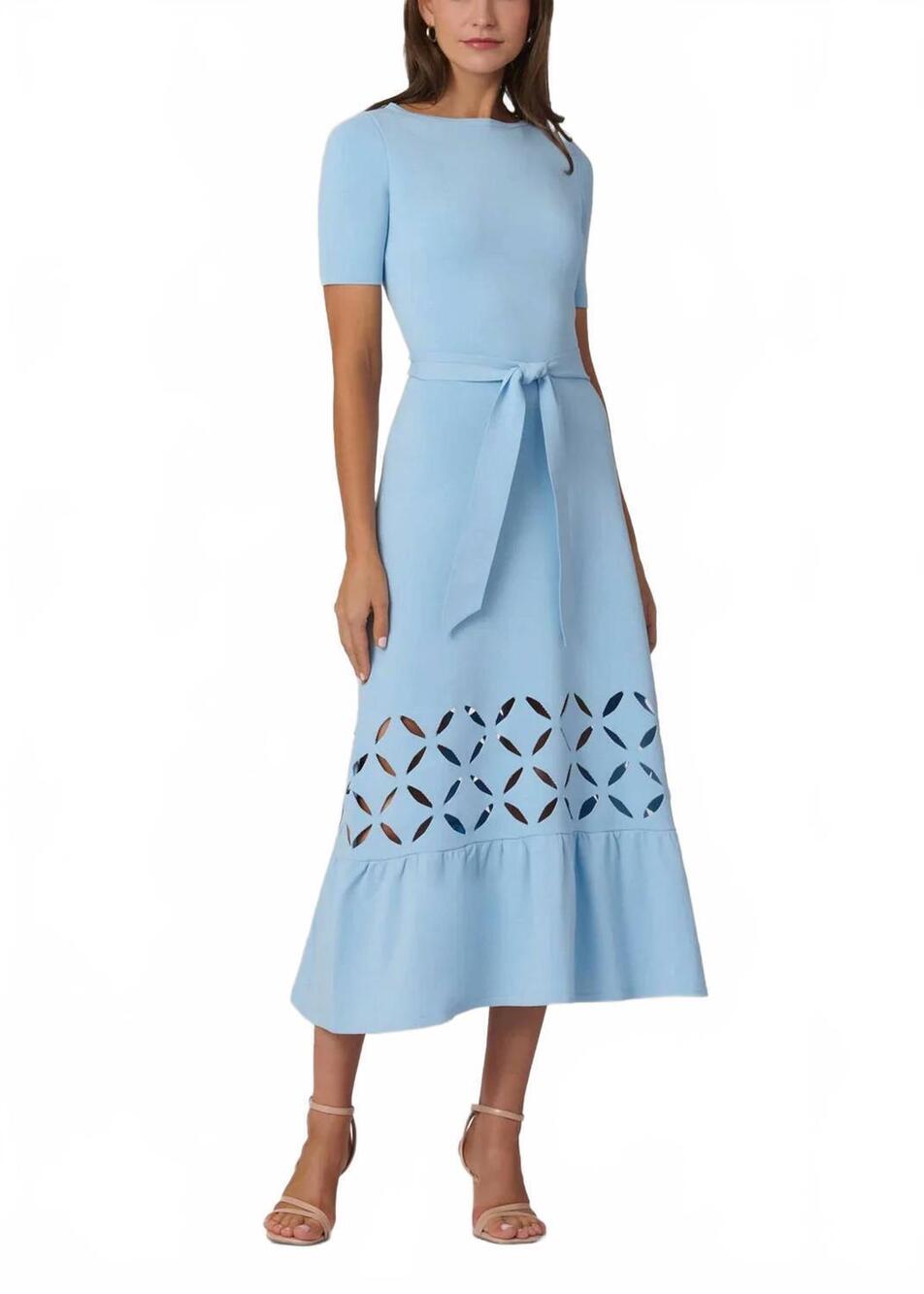 NEW SHOSHANNA pendelton midi dress in light blue